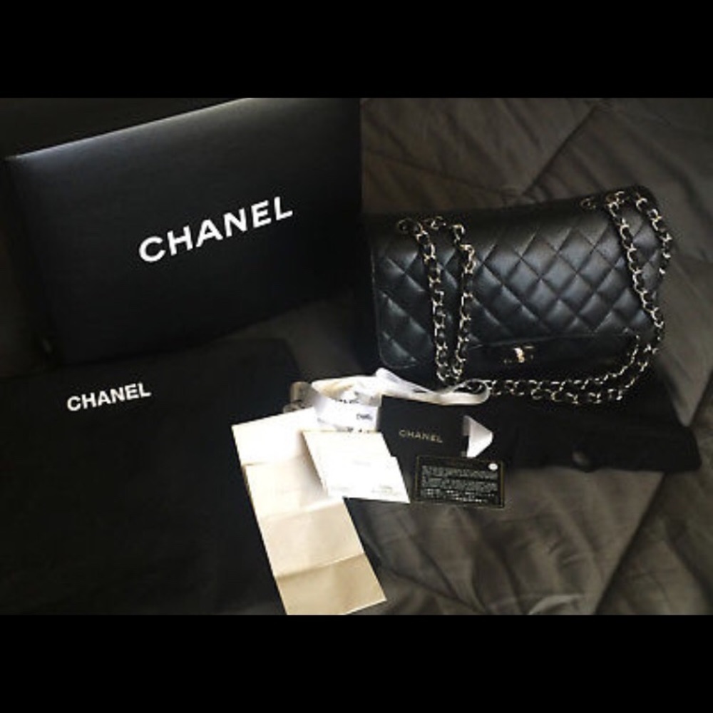 Chanel Classic Jumbo Single Flap Caviar bag